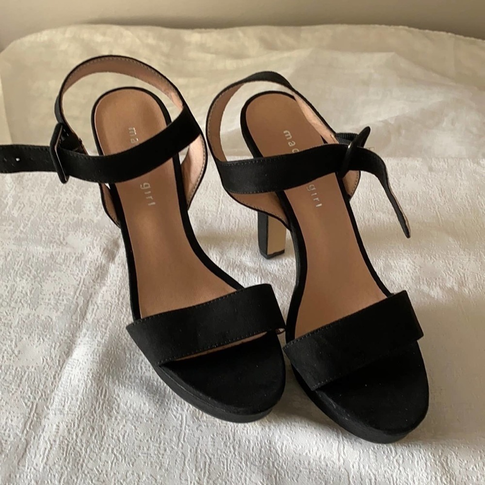 Madden Girl Black Suede Heels - Size 9
